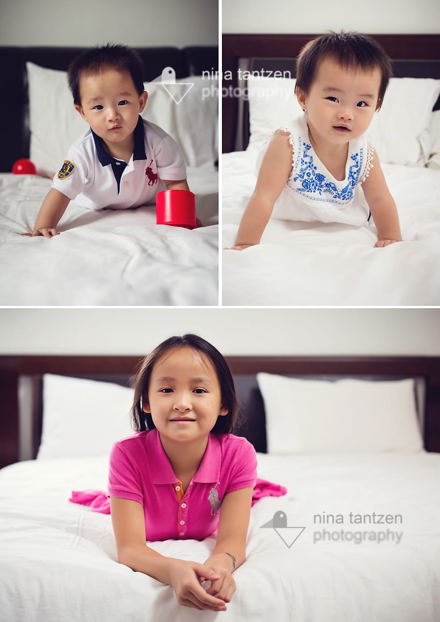 professional portraits of twins and their big sister in singapore