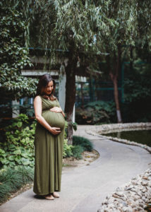 pregnant woman in Chinese park